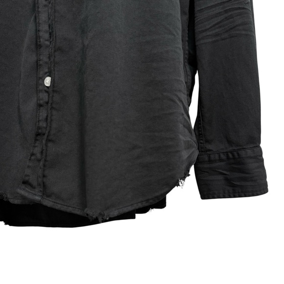 Frank & Eileen Famous Denim Black Relaxed Button Up Eileen Cotton Top Large - Picture 10 of 16